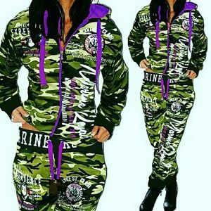 💋HOODED GRAPHIC CAMOUFLAGE/PRPLE TRACKSUIT!!!